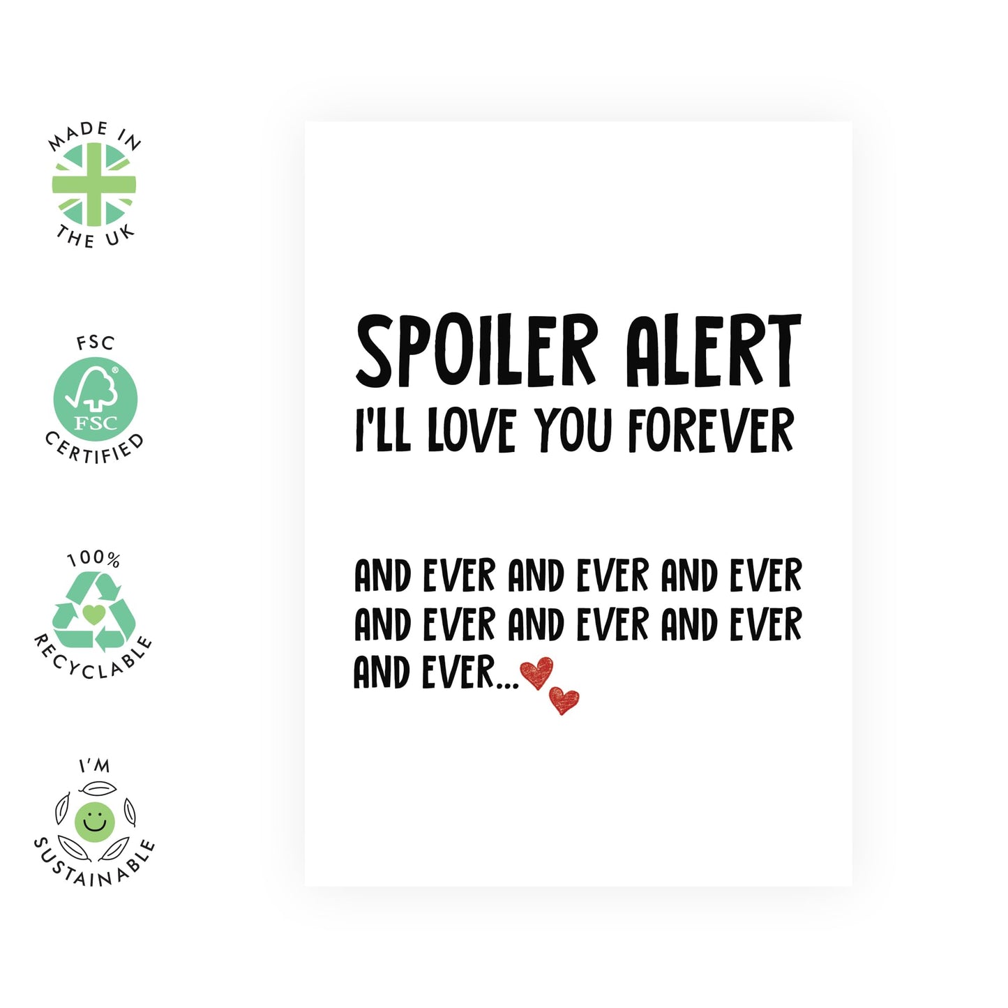 Anniversary Card For Couple - Spoiler Alert I'll Love You Forever - Valentines Day Card Girlfriend Boyfriend - Greeting Cards For Fiance - Husband Wife - Comes With Fun Stickers By Central 23