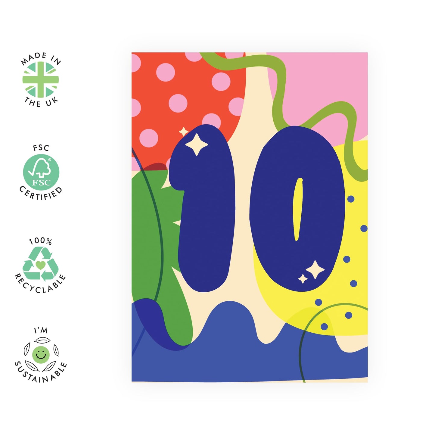 Birthday Card For Son Daughter - Abstract 11 Years - 11th Bday Cards For Boys Girls - Happy Eleventh Birthday Cards For Kids - Gift For Nephew Niece - Comes With Fun Stickers - By Central 23