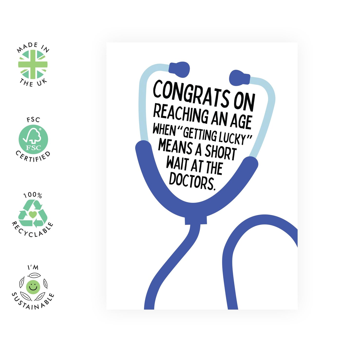 Greeting Card - 'SHORT WAIT AT THE DOCTOR'S!' - Perfect for Adding a Light-Hearted Touch to Medical Visits - Ideal for Friends and Family Who Enjoy a Good Laugh - Comes With Stickers By Central 23