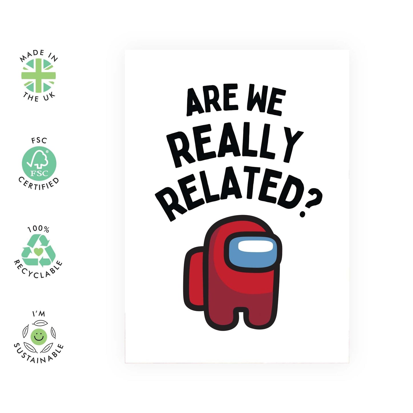 Funny Birthday Card - 'ARE WE REALLY RELATED?' - Perfect for Celebrating with a Touch of Humor and Family Fun - Ideal for Friends and Family Birthdays - Comes With Stickers By Central 23