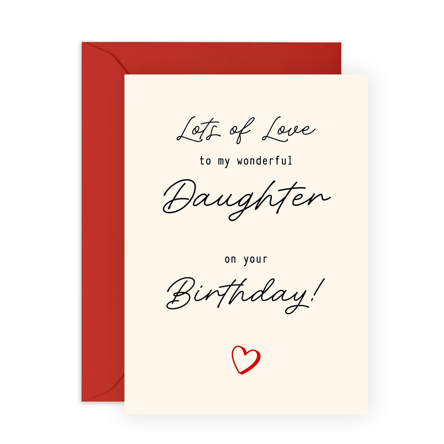Thoughtful Birthday Card for Daughter - Lots of Love - Elegant and Fun Gifts for Her, Step Daughter, In Law, Family - Comes with Fun Stickers