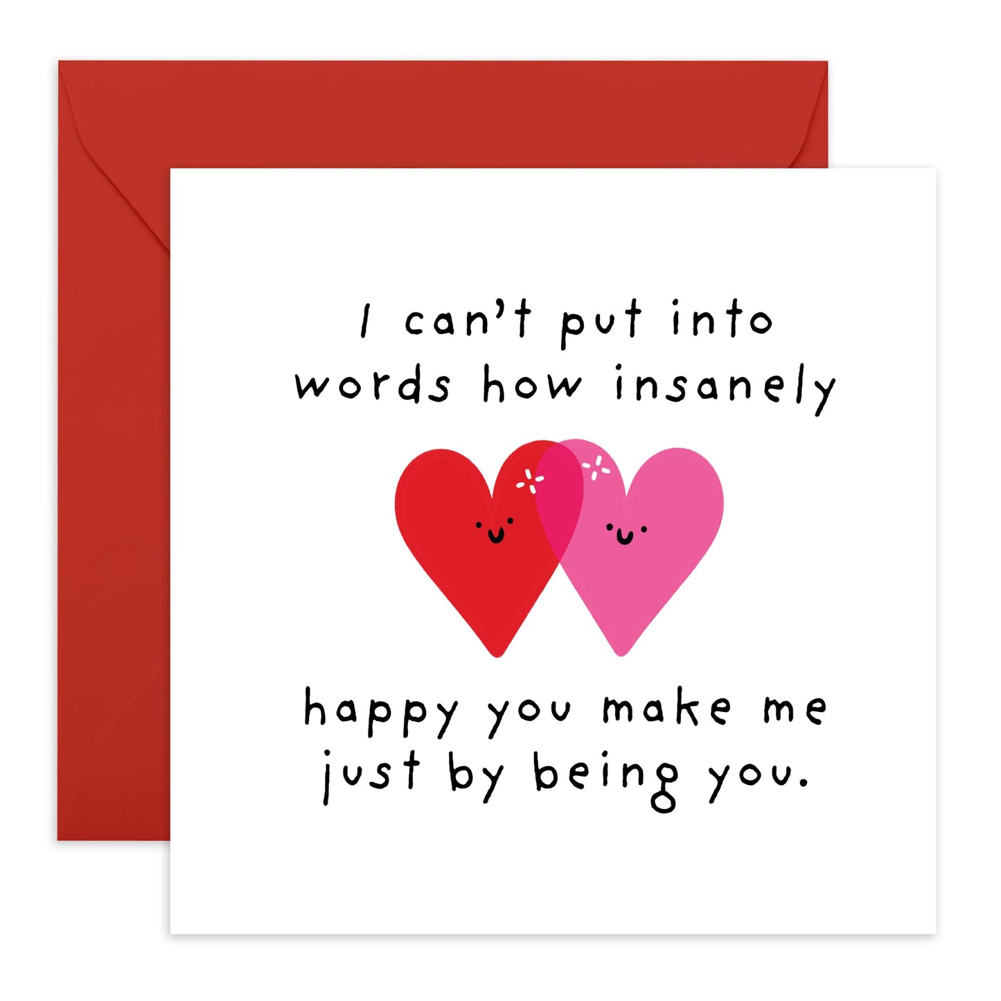 Love & Anniversary Card - 'Can't Put Into Words' - Valentines Gift for Him, Her, Wife, Husband, Girlfriend, Boyfriend, Married Couples, Babe - Heart To Heart - Comes with Fun Stickers