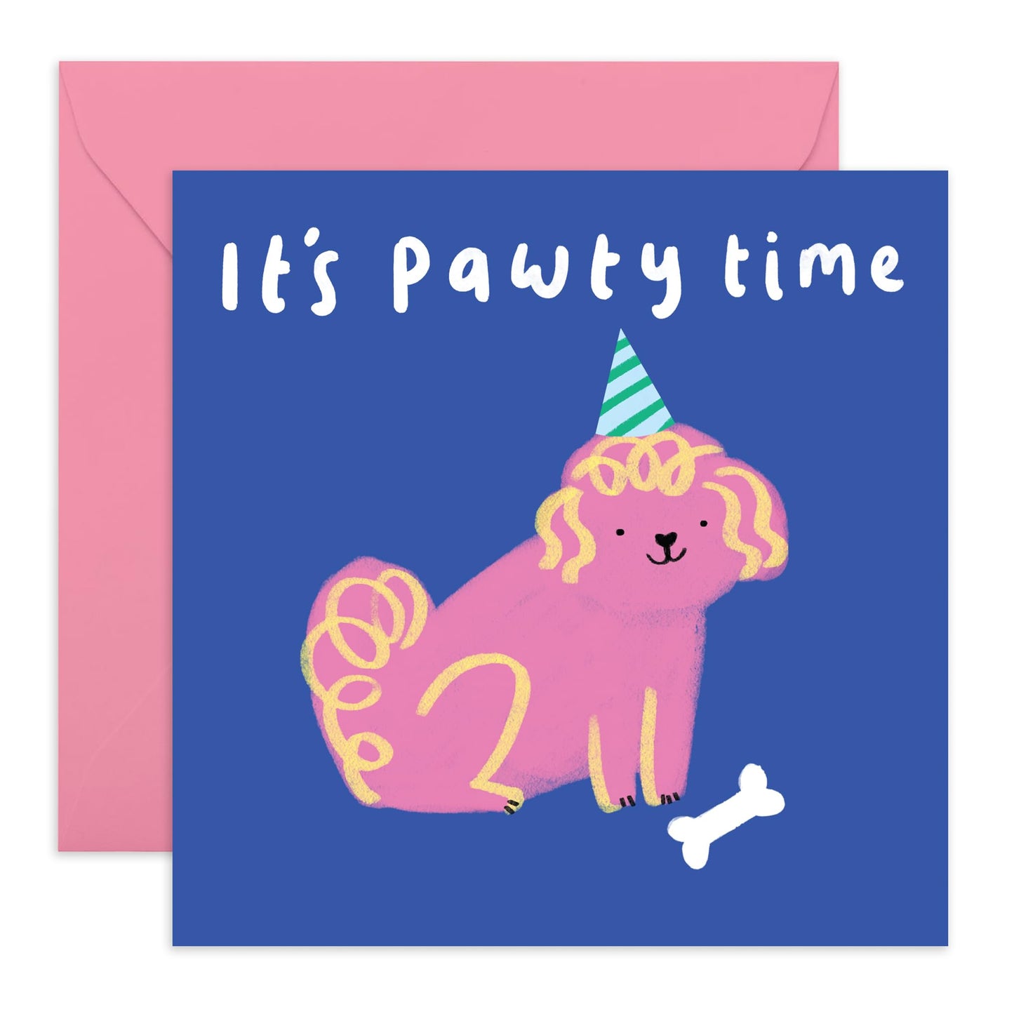 Birthday Card - 'PAWTY TIME' - Perfect for Celebrating with Your Furry Friends - Ideal for Dog Lovers, Friends, Family, or Anyone Who Enjoys a Fun Birthday Bash - Comes With Stickers By Central 23