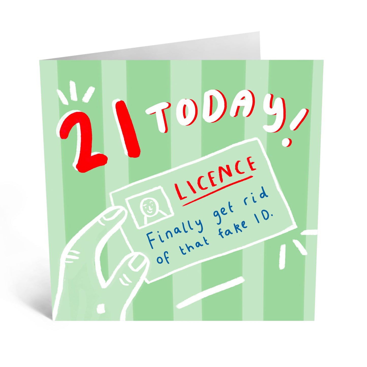 Birthday Greeting Card - '21 TODAY ID' - Perfect for Celebrating a 21st Birthday with a Fun & Milestone Design - Ideal for a Touch of Excitement to the Special Day - Comes With Stickers By Central 23