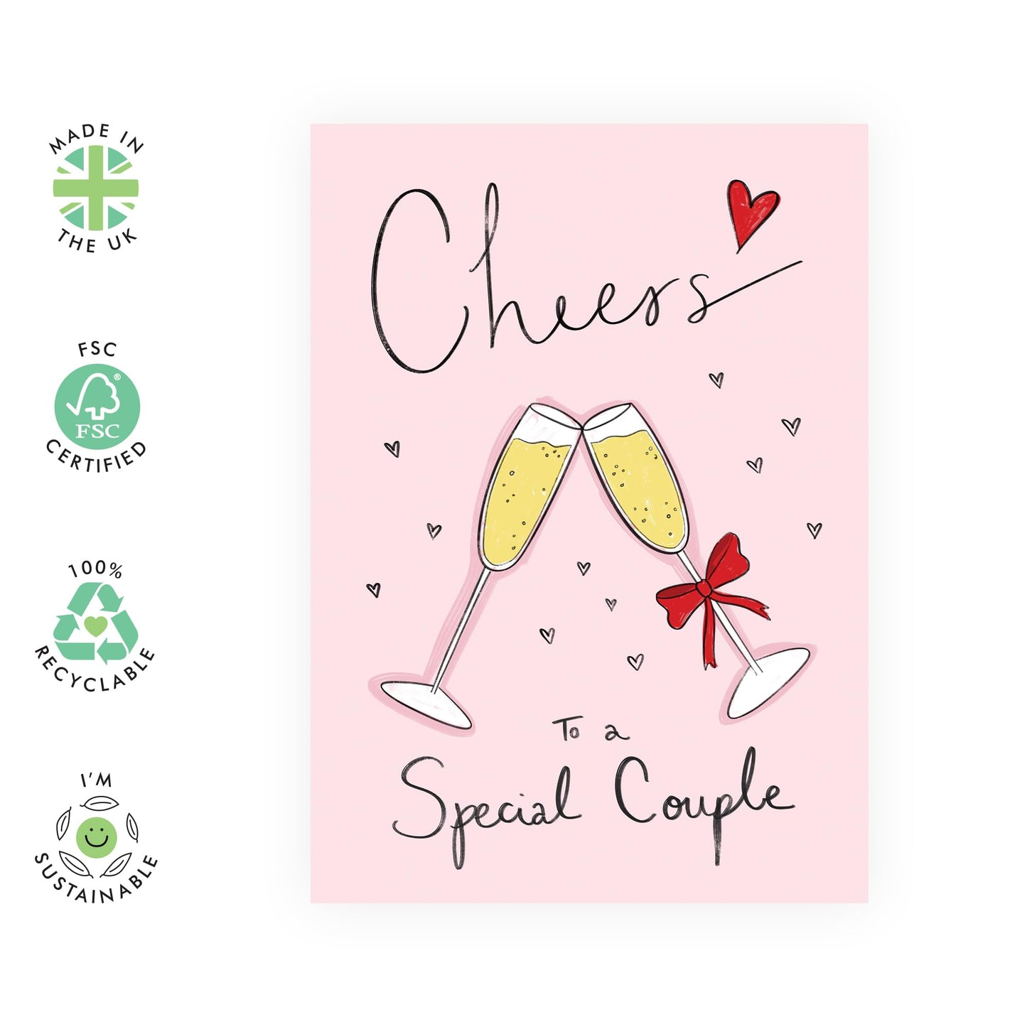 Greeting Card - 'CHEERS SPECIAL COUPLE' - Perfect for Celebrating Your Unique Bond - Ideal for Adding Appreciation to Your Anniversary or Any Special Occasion - Comes With Stickers By Central 23