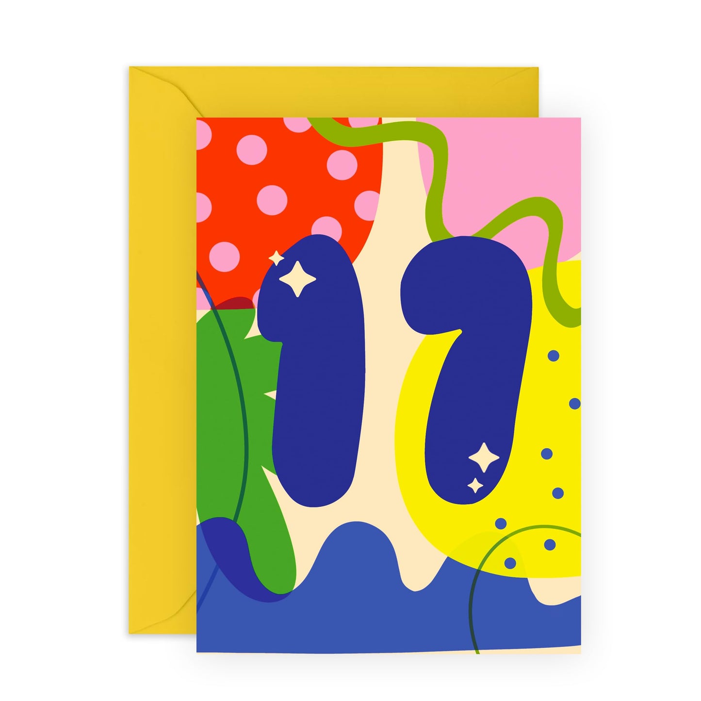 17th Birthday Cards For Kids - Abstract 17 Years - Boys Girls Birthday Card Seventeen Year Old - Happy Birthday Card Son Daughter - Seventeenth - Nephew Niece - Comes With Fun Stickers