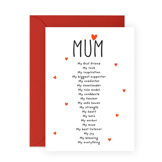 Mum Birthday Card - Mum You're My - Thoughtful Thank You Card Gift for Mummy, Mama, Ma, Mam, Her, Women, Ladies From Son Daughter - Sweet Appreciation Mothers Day Cards - Comes With Stickers