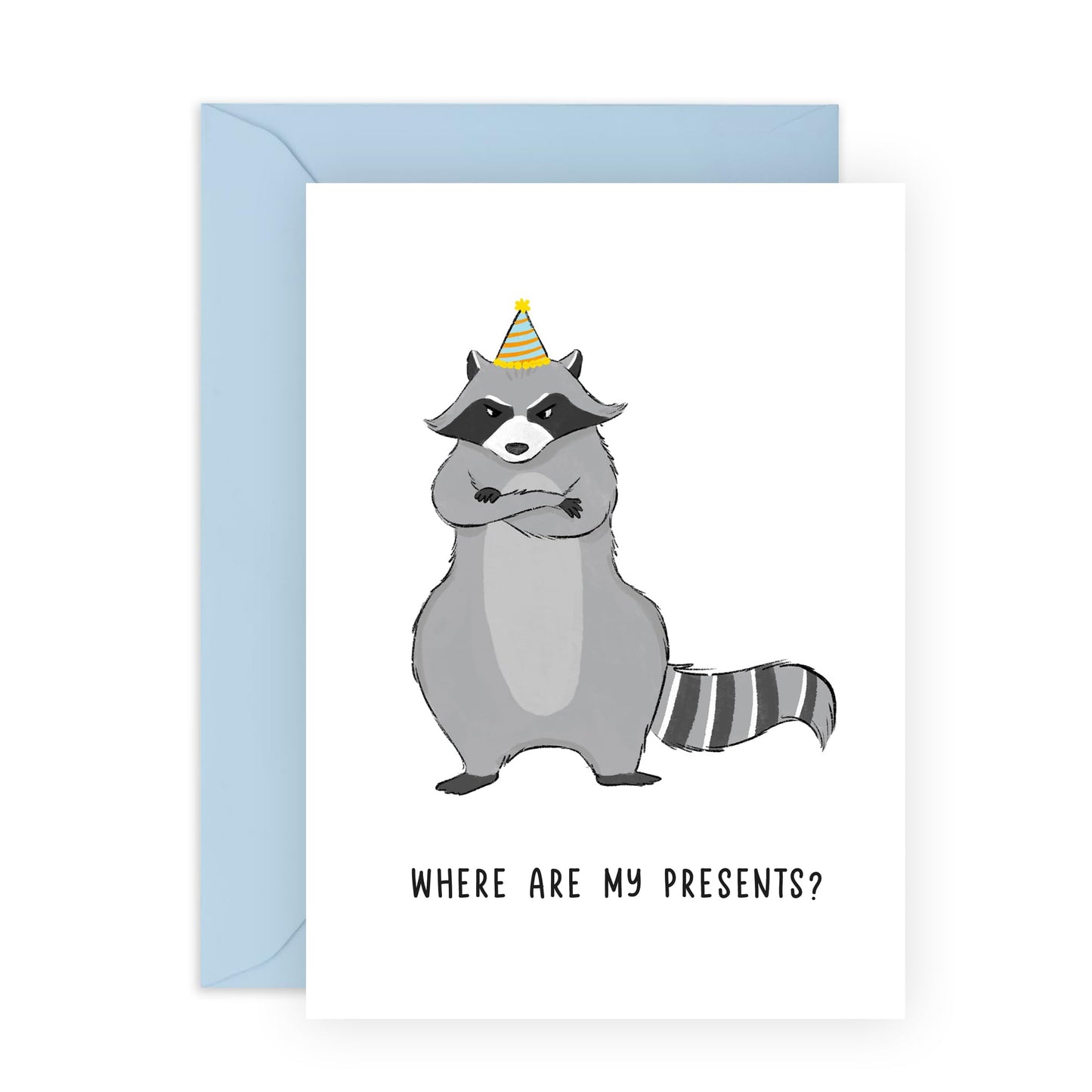 Happy Birthday Cards For Men Women - Raccoon Birthday Presents - Animal Greeting Card For Kids - Birthday Card For Him Her - Gifts For Brother Sister - Comes With Fun Stickers - By Central 23
