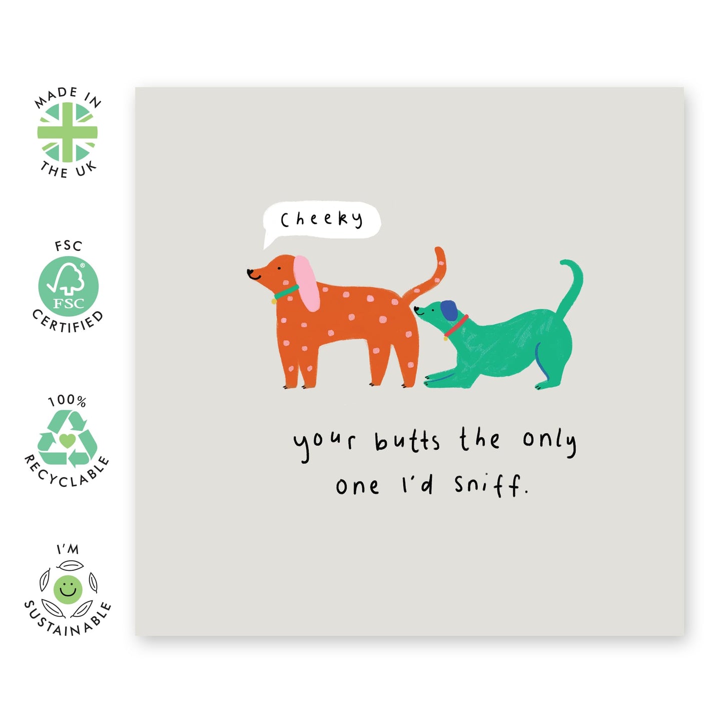 Hilariouis Dogs Anniversary Card - 'Bum Sniffer' - Gifts for Wife, Husband, Girlfriend, Boyfriend, Him, Her, Partner, Married Couples, Spouse, Darling, Other Half - Smell As* - Comes with Fun Stickers