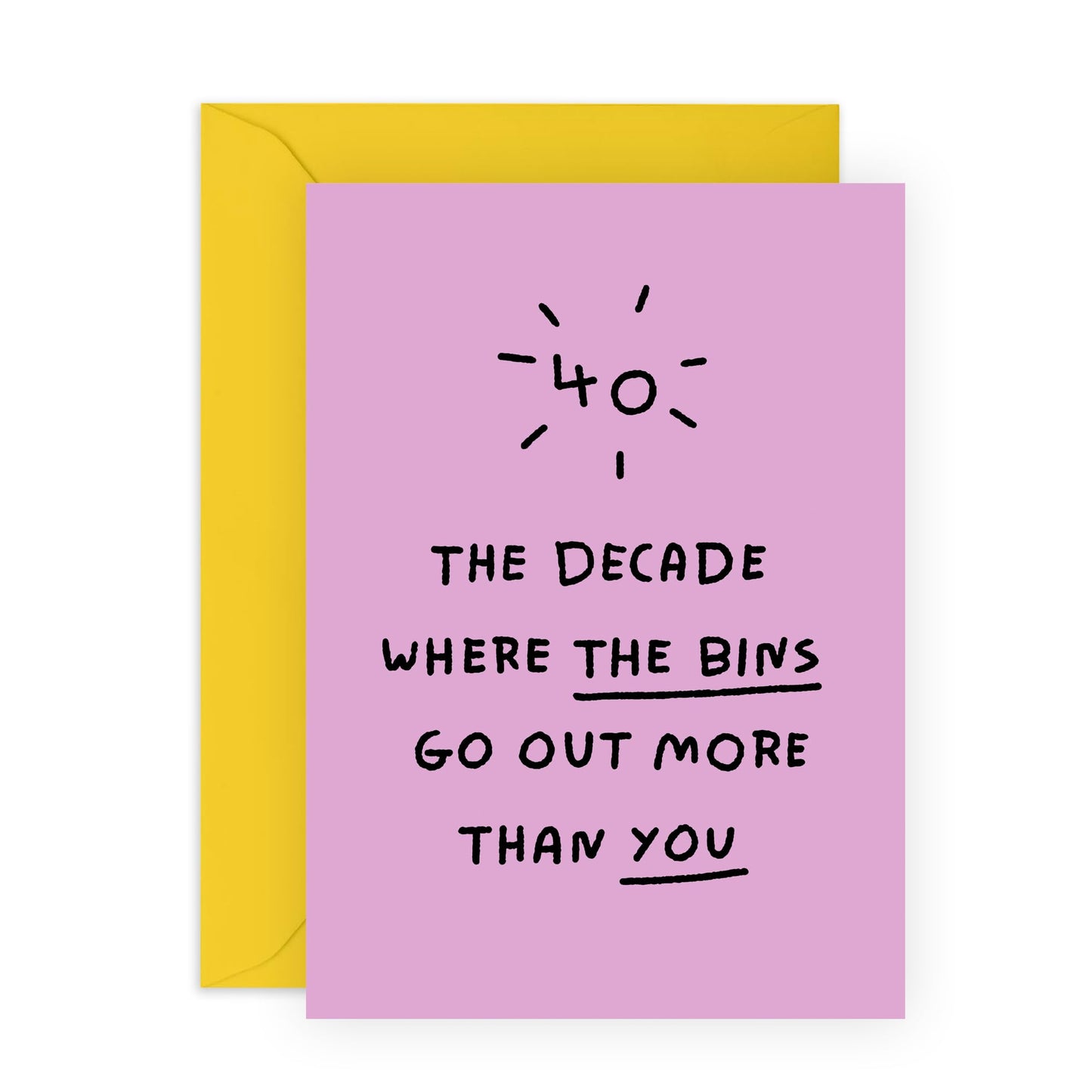 40th Birthday Card For Her - 40 Bins Go Out More - Happy Fortieth Birthday Greeting Card Female Friends - Gift For Special Friend - Comes With Fun Stickers By Central 23