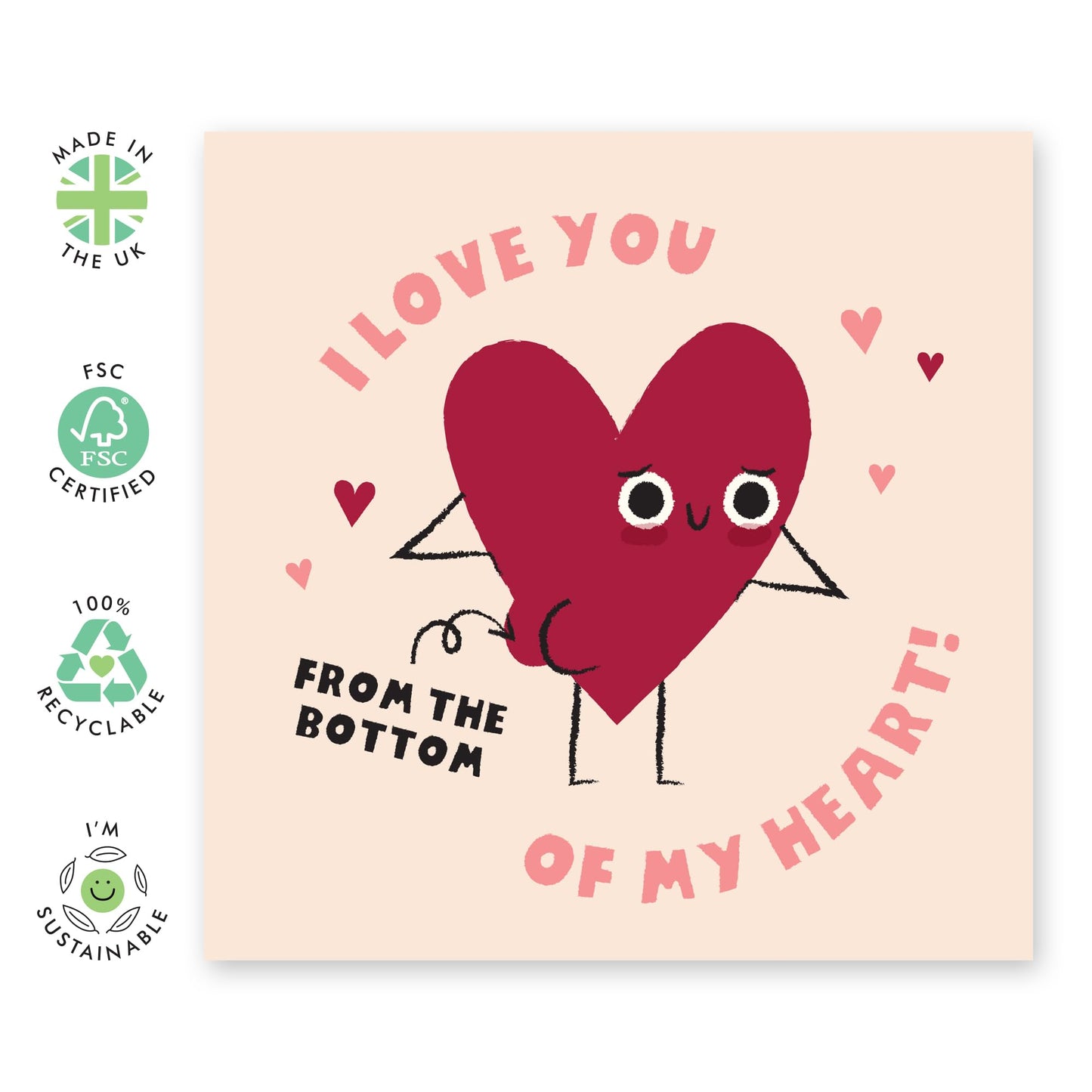 Romantic Anniversary Card For Him - Bottom Of Heart 1 - Sweet Wedding Anniversary Card For Husband Wife - Valentines Card For Girlfriend Boyfriend Partner - Comes With Fun Stickers By Central 23