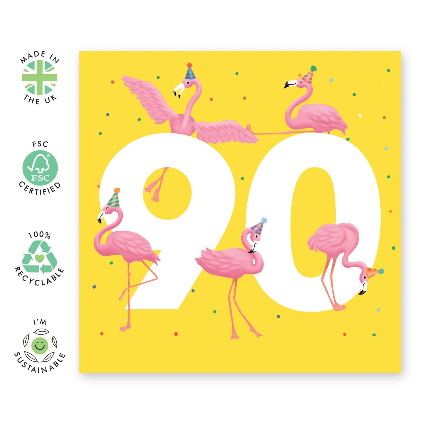 90th Birthday Cards Women - Flamingo Age 90 - Wife Birthday Greeting Card - Animal Birthday Card - Ninetieth Birthday Cards Grandma Grandmother - Comes With Fun Stickers - By Central 23