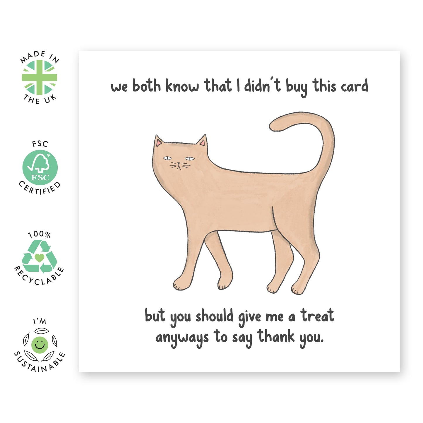 Cat Birthday Card - I Didn't Buy This Card - Funny Birthday Card For Men Women - Cheeky Birthday Greeting Cards From Pet - Friends Gifts - Comes With Fun Stickers - By Central 23