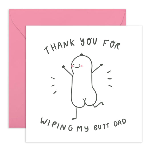 Funny Greeting Card - 'BUTT WIPE DAD' - Perfect for Dad’s Humor and Funny Muments - Ideal for Father's Day or Any Occasion - Adds a Fun Twist to Celebrations - Comes With Stickers By Central 23