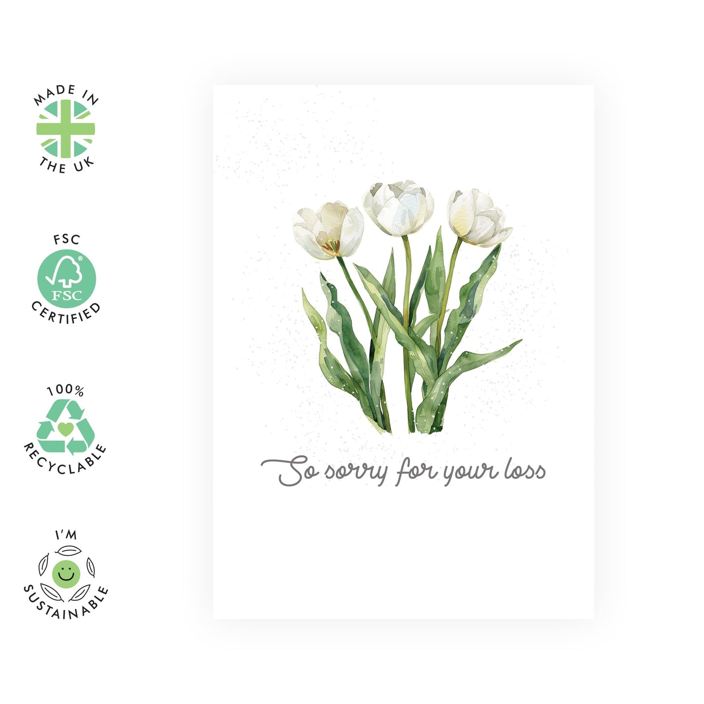 Symphaty Card - 'Sorry For Your Loss' - Show Support to Friends, Family Members, Relatives, Neighbours - Emotional Cards - Comes with Stickers