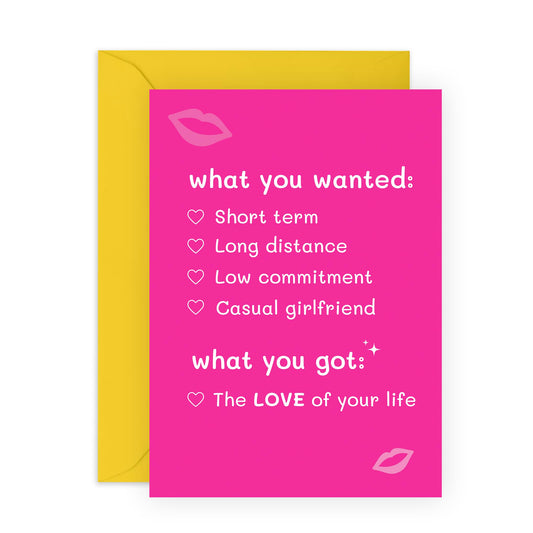 Girlfriend Anniversary Cards - Gay Lesbian LGBTQ - Long Term Low Commitment Love Of Your Life- Best Friend Birthday Card For Her Women - Comes With Fun Stickers By Central 23