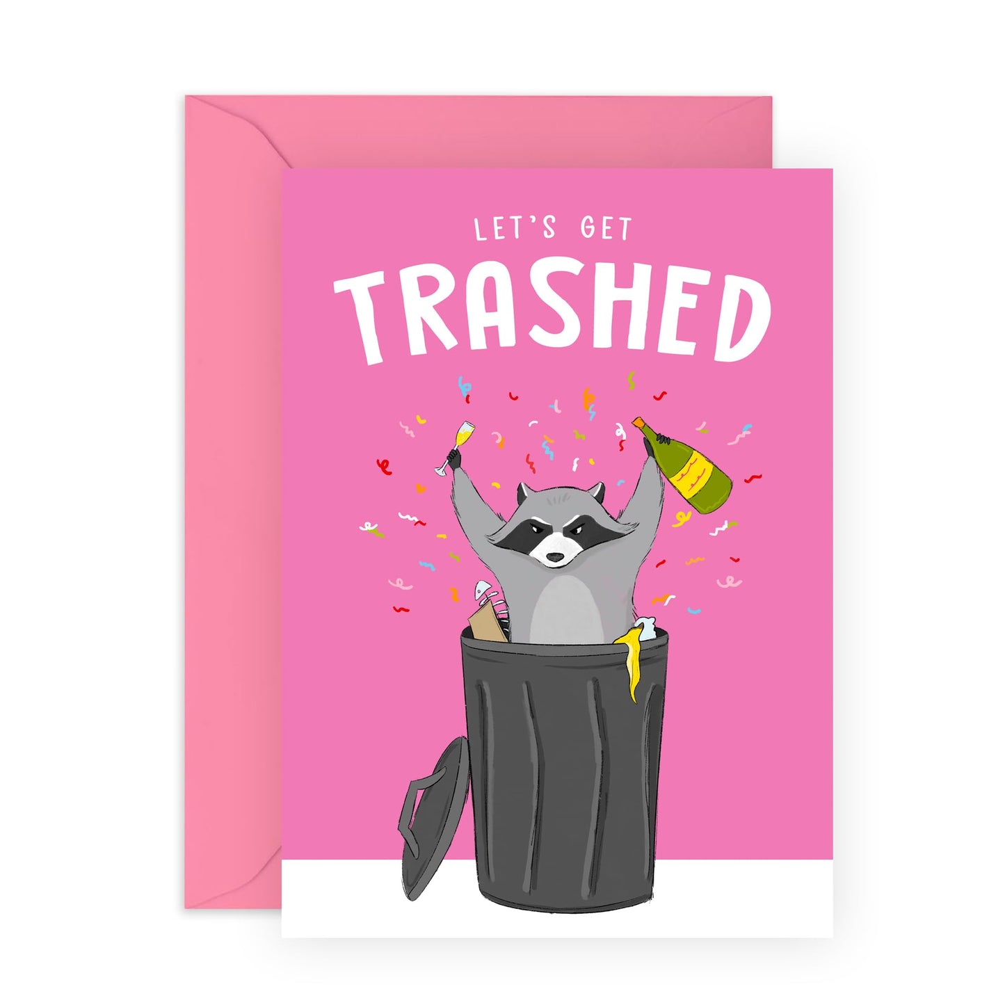 Birthday Cards For Her - Let's Get Trashed Raccoon - Birthday Cards For Sister - Gift From Friend - Greeting Cards For Mum Mummy - Auntie - Friend- Comes With Stickers - By Central 23
