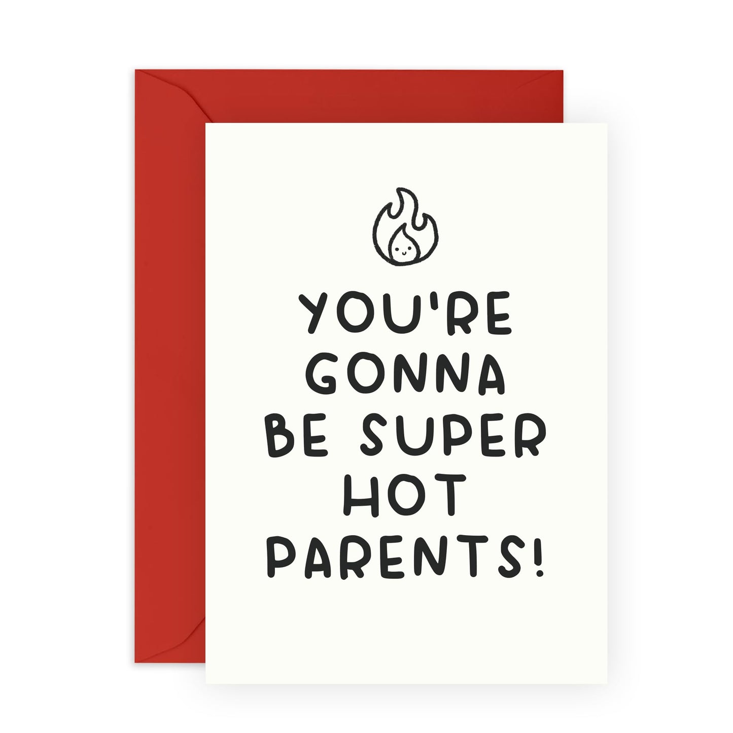 Baby Shower Cards - Pregnancy Congratulations Card - You're Gonna Be Super Hot Parents - New Baby Card - Congrats Card Girl Boy - New Parents Gifts For Couples - Comes With Stickers By Central 23