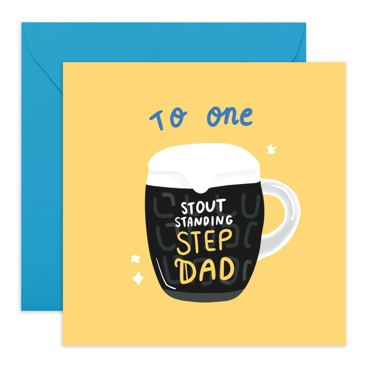 Step Dad Card - One STOUT-standing Step-dad - Father's Day Card For Dad - Step Dad Fathers Day Card Funny - Gifts For Men Step-fathers Pop Daddy - Comes With Fun Stickers By Central 23