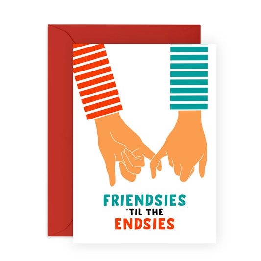 Best Friend Birthday Card Female - Friendsies Til The Endsies - Funny Friendship Gifts For Women Friends Her - Bff Bestie - Blank Inside - Comes With Stickers - By Central 23