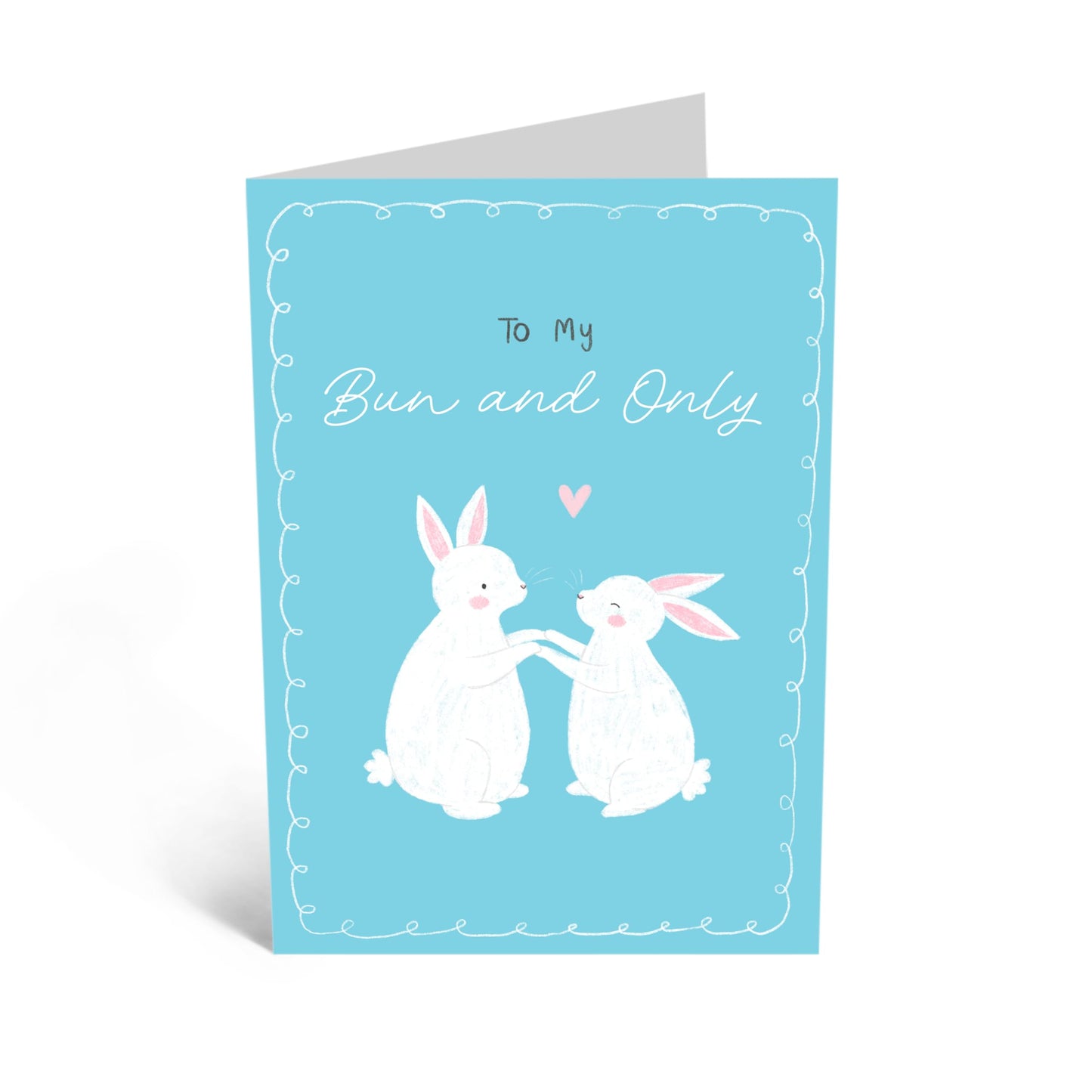 Romantic Love Card - 'Only Bunnies' - Gift for Babe, Girlfriend, Boyfriend, Husband, Wife, Darling - Valentines Day Cuteness - Comes with Fun Stickers