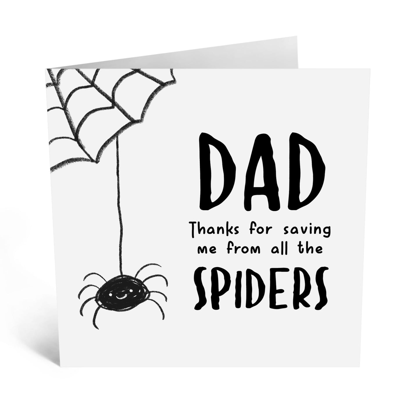 Central 23 Witty Greeting Card - 'DAD SAVING US FROM SPIDERS' - For Dads Daddys Fathers- Gift for Father’s Day or Any Occasion - Show Appreciation with a Clever Twist - Comes with Stickers
