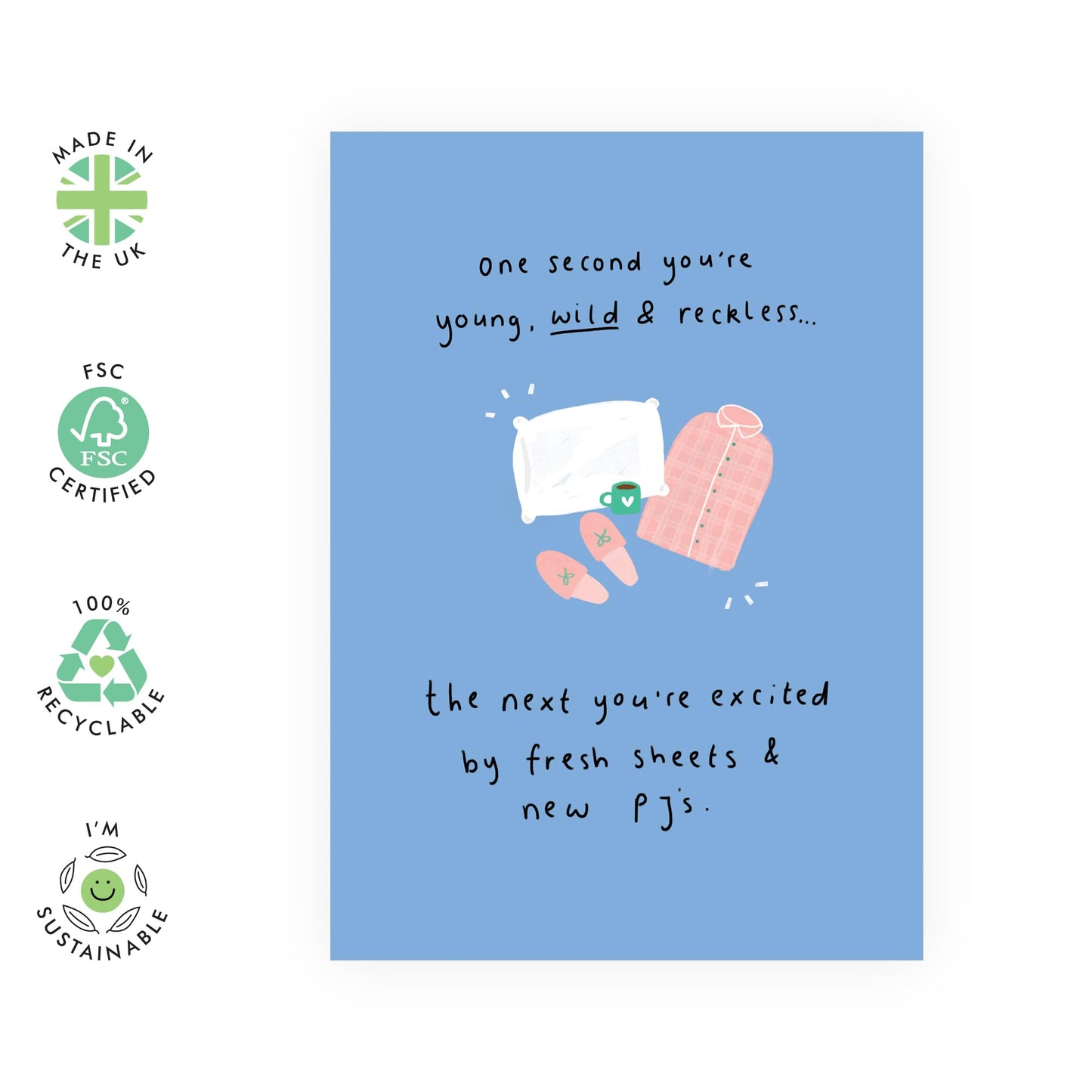 Happy Birthday Card Jokes About Aging - 'Fresh Sheets' - Gifts for Bestie, Best Friend, Wife, Girlfriend, Partner, Sister, Sis, Colleague, Co-worker- Pajamas - Comes with Fun Stickers