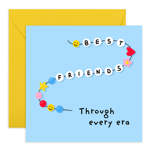 BFF Greeting Card - 'Best Friends Era' - Gifts for Him or Her, Close Friends, Bestie, Buddies - Through Time - Comes with Fun Stickers