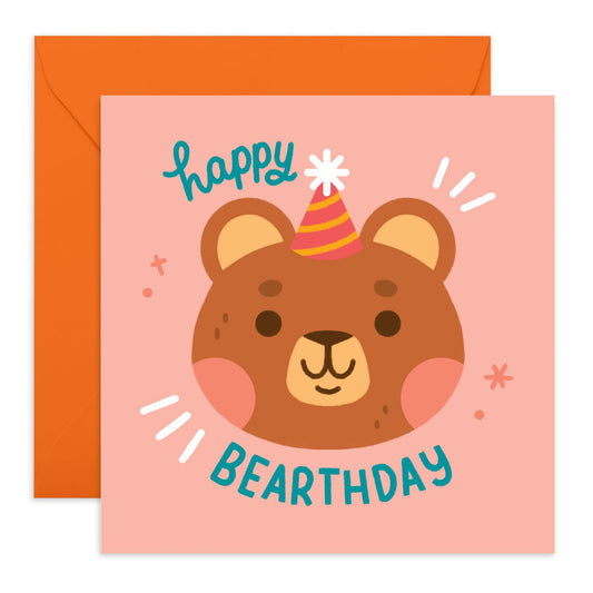 Birthday Card For Kids - Bearthday - Birthday Card For Toddler - Cute Animal Birthday Card - Greeting Cards For Kids - For Son Daughter - From Mum Dad - Comes With Stickers By Central 23