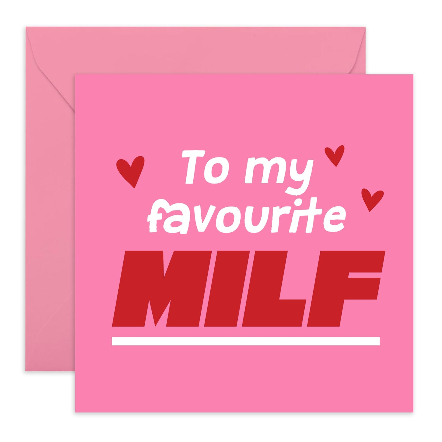 Wife Birthday Card - Favourite M*lf - Naughty Anniversary Card For Her - Funny Birthday Cards For Women - Valentines Card Wife - Comes With Stickers - By Central 23