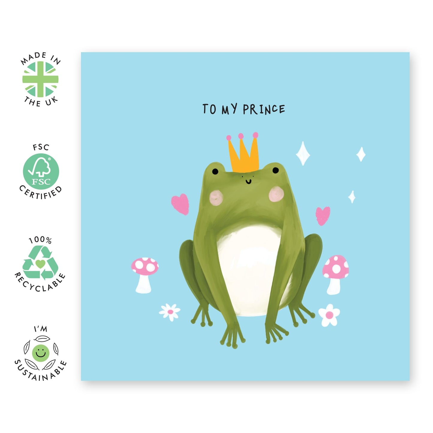 Valentines Card For Boyfriend - To My Frog Prince - Funny Anniversary Cards For Couples - Fathers Day Card - Anniversary Card For Husband - From Girlfriend Wife - Comes With Stickers By Central 23