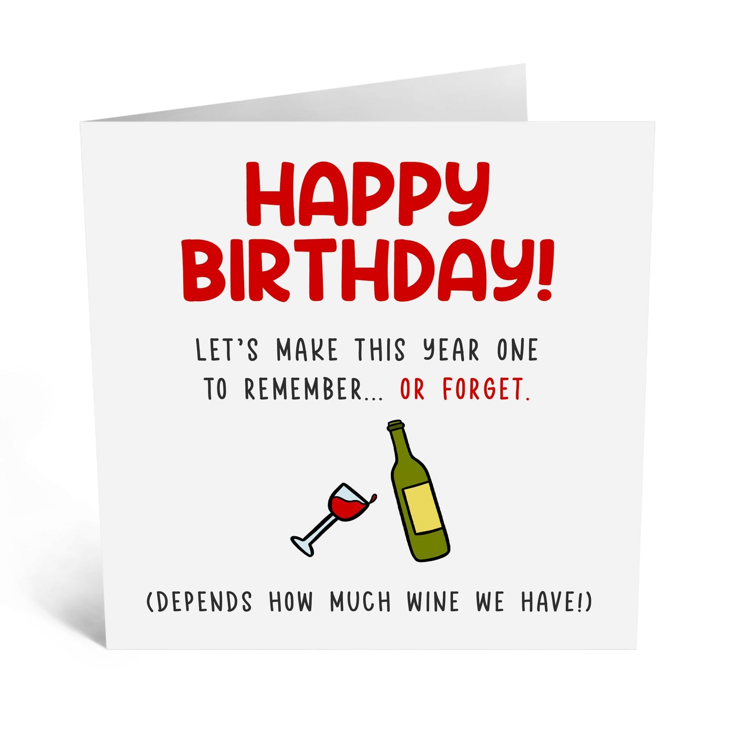 Greeting Card - 'YEAR TO REMEMBER WINE' - Perfect for Celebrating Special Moments - Ideal for Him Her Friends, Family, or Anyone Who Loves to Toast Life's Memories - Comes With Stickers By Central 23