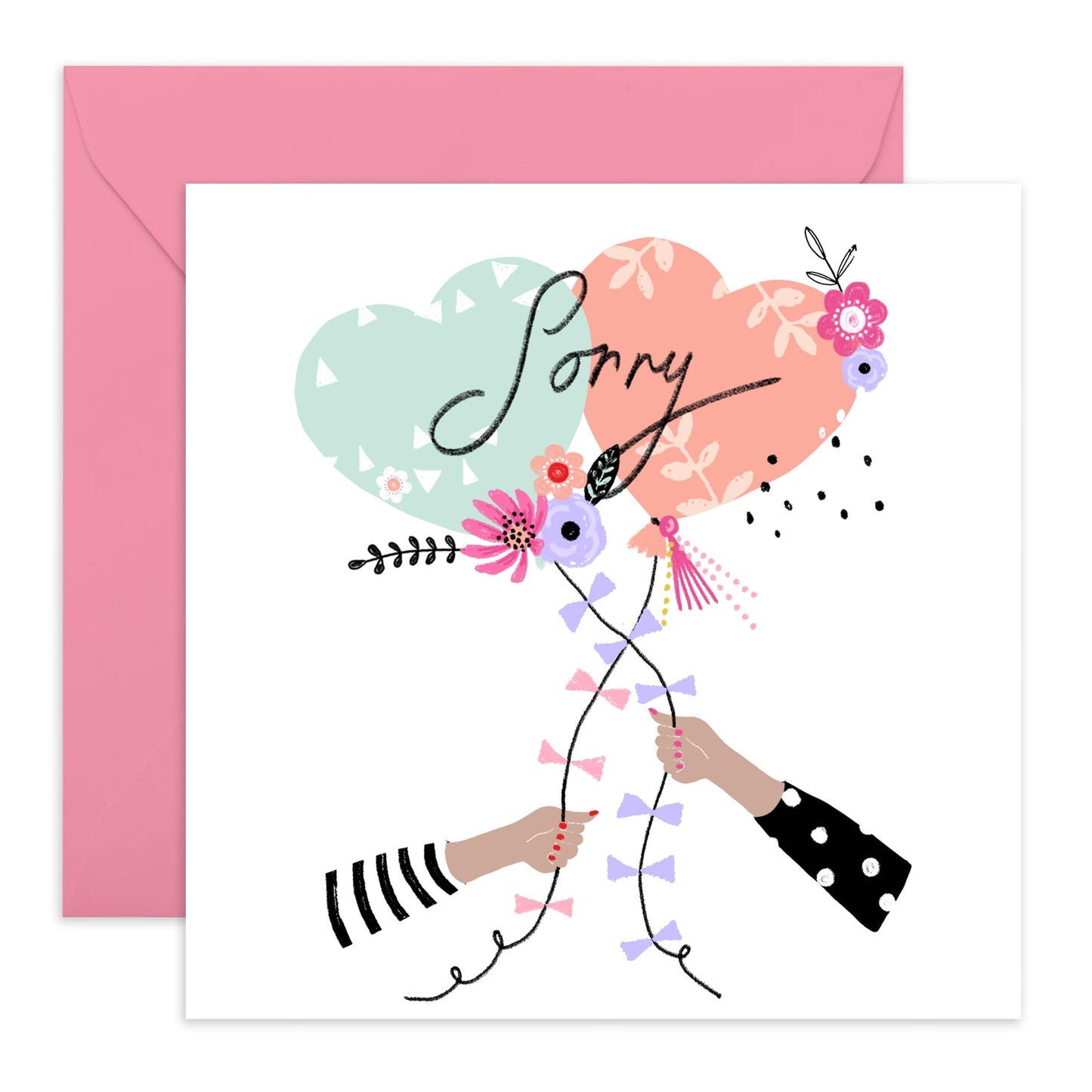 Wedding Regret Card From Guest - Sorry Balloons - Wedding Invitation Declined Card - Rsvp Reply Card From Entourage - Wedding Invitations Groom Bride - Comes With Fun Stickers By Central 23