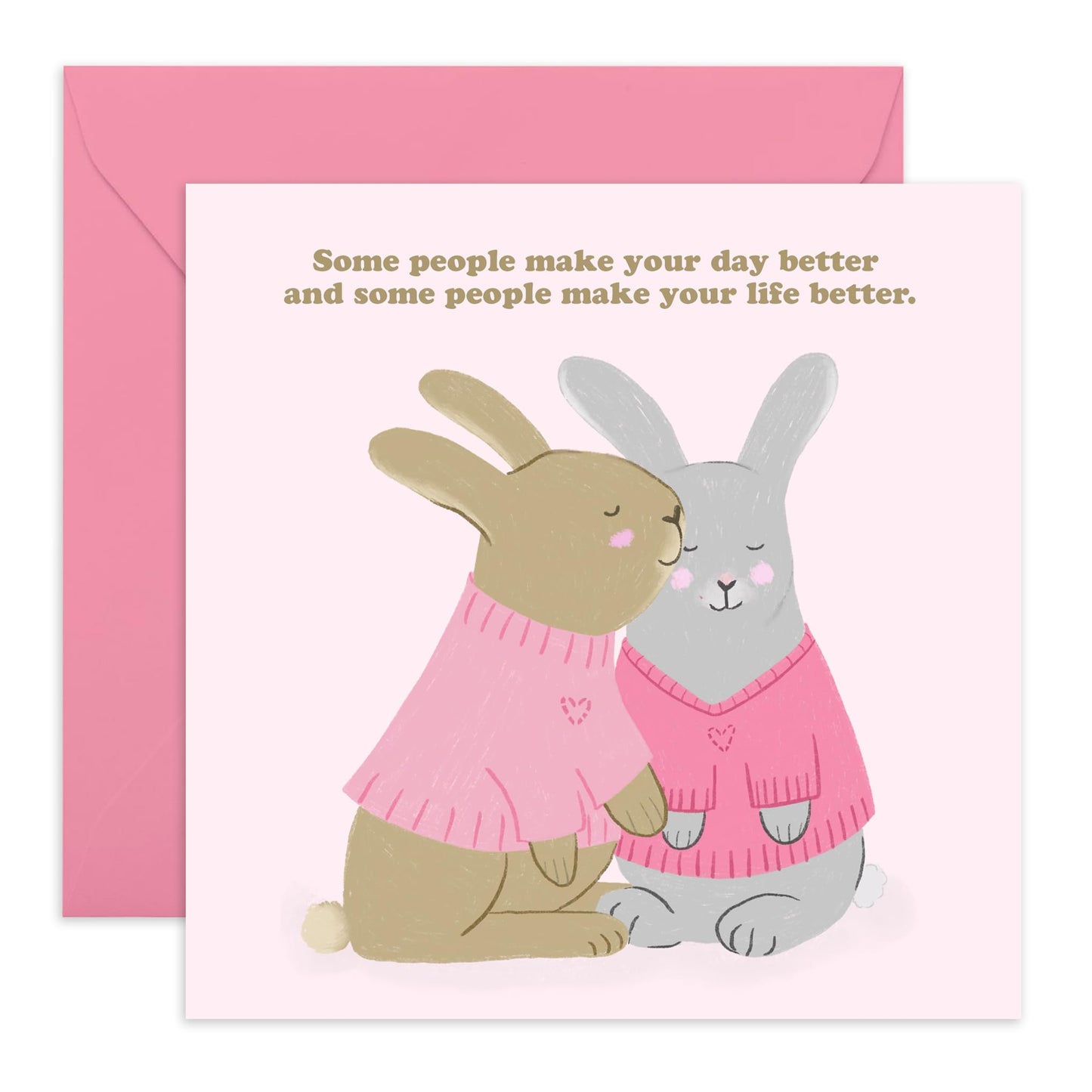 Heartwarming Valentines Day Card - 'Bunnys Life Better' - Gifts for Him, Her, Husband, Wife, Spouse, Girlfriend, Boyfriend - Sweet Kiss - Comes with Fun Stickers