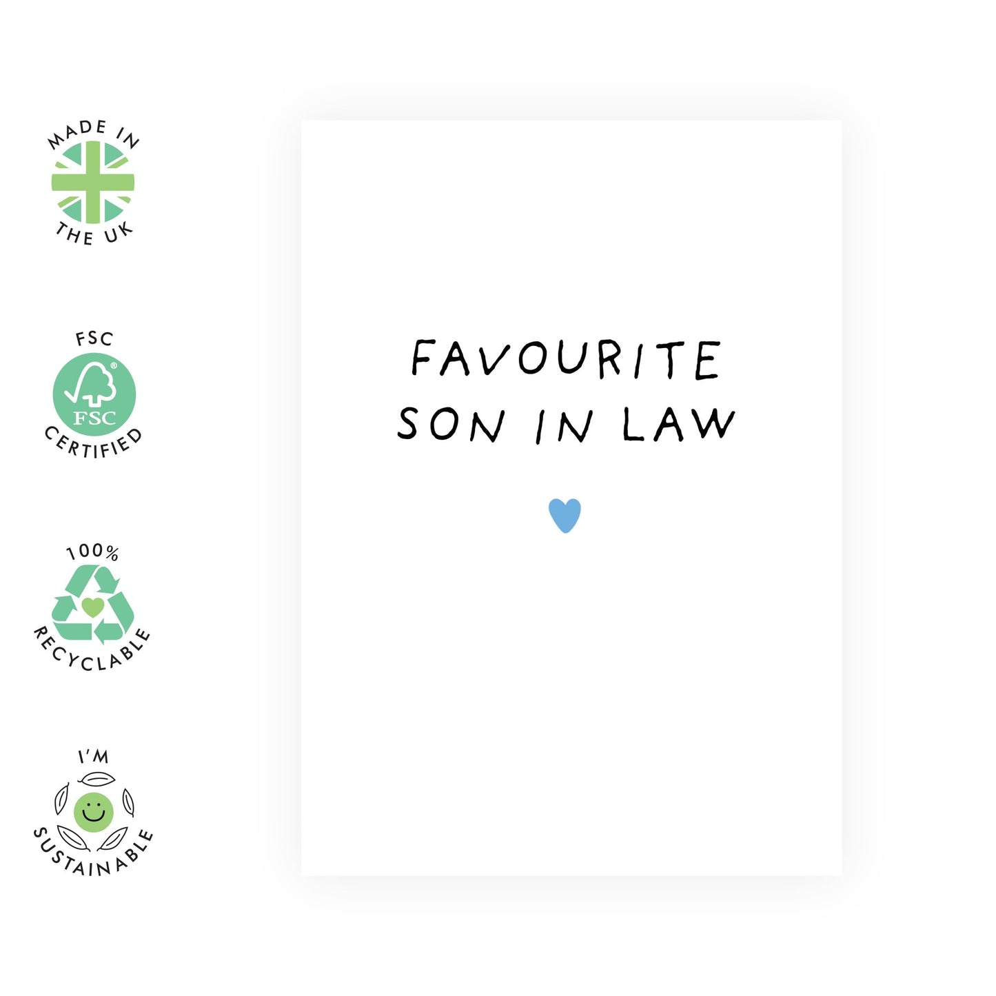 Son In Law Birthday Card - To My Favourite Son-in-law - Congratulations Well Done Good Luck Greeting Cards - Son In Law Father's Day Card - Gift For Men Him - Comes With Stickers By Central 23