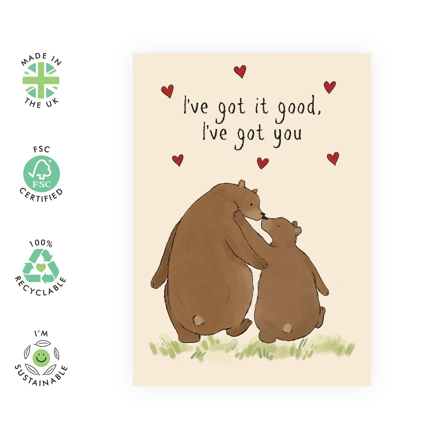 Anniversary Card For Husband Wife - Valentines Card For Girlfriend - Got It Good, I Got You Bears - Boyfriend Birthday Card - I Love You Gifts For Him Her - Comes With Cute Stickers By Central 23