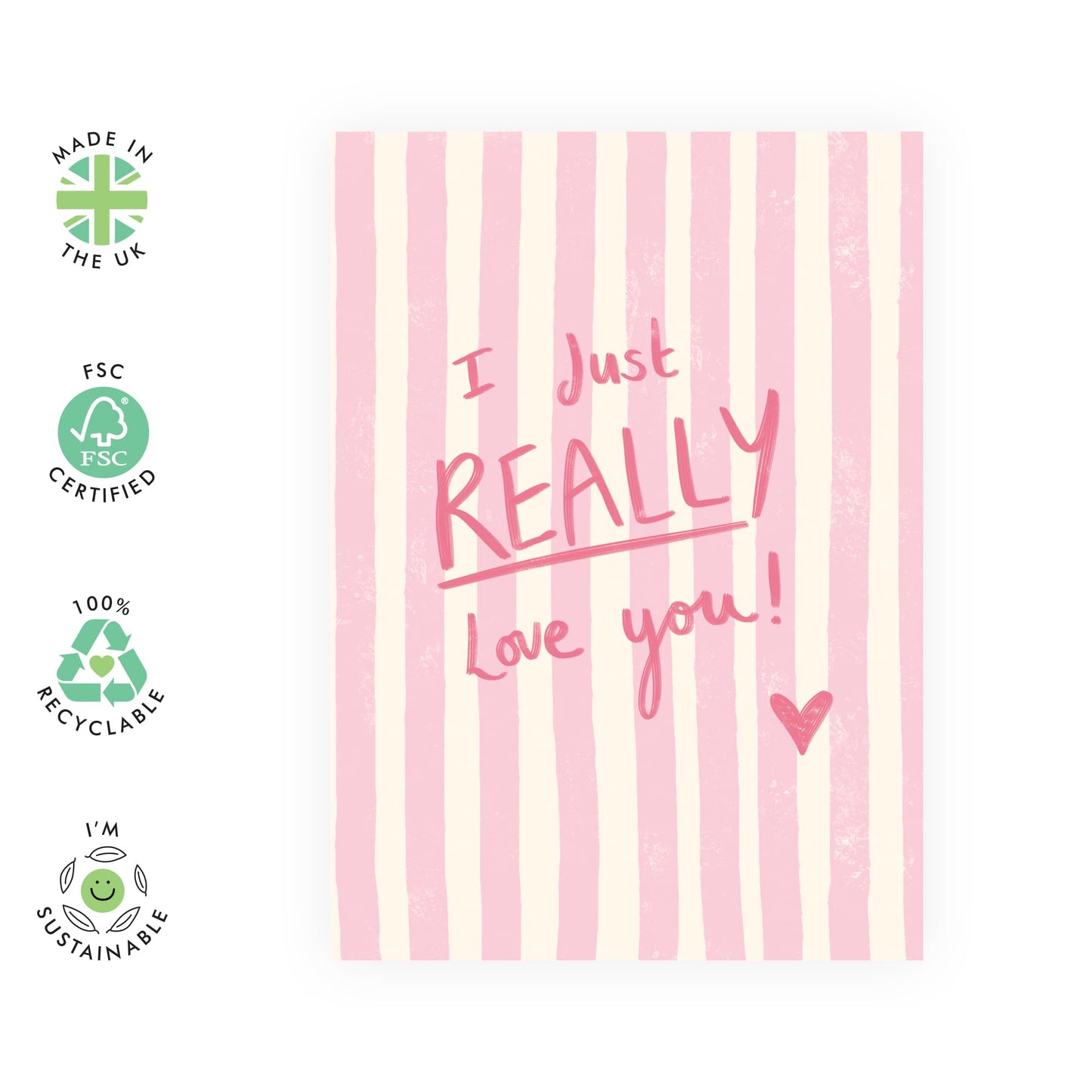 Love Cards For Her - I Just Really Love You - Boyfriend Birthday Card - I Love You Gifts For Him - Anniversary Card For Couple Girlfriend Partner Special Friend - Comes With Stickers By Central 23