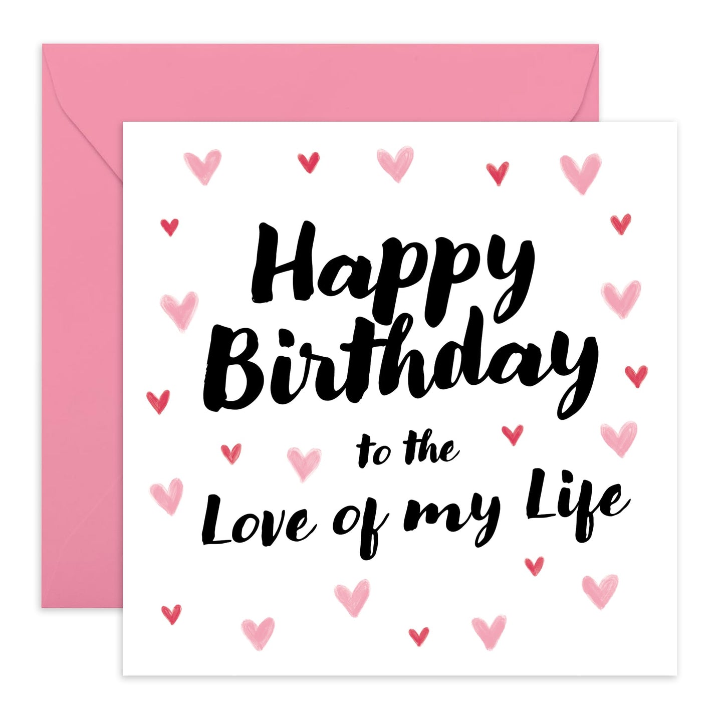 Wife Birthday Card - Happy Birthday To The Love Of My Life - Boyfriend Birthday Card - Greeting Cards For Husband Partner Girlfriend - Comes With Cute Stickers By Central 23