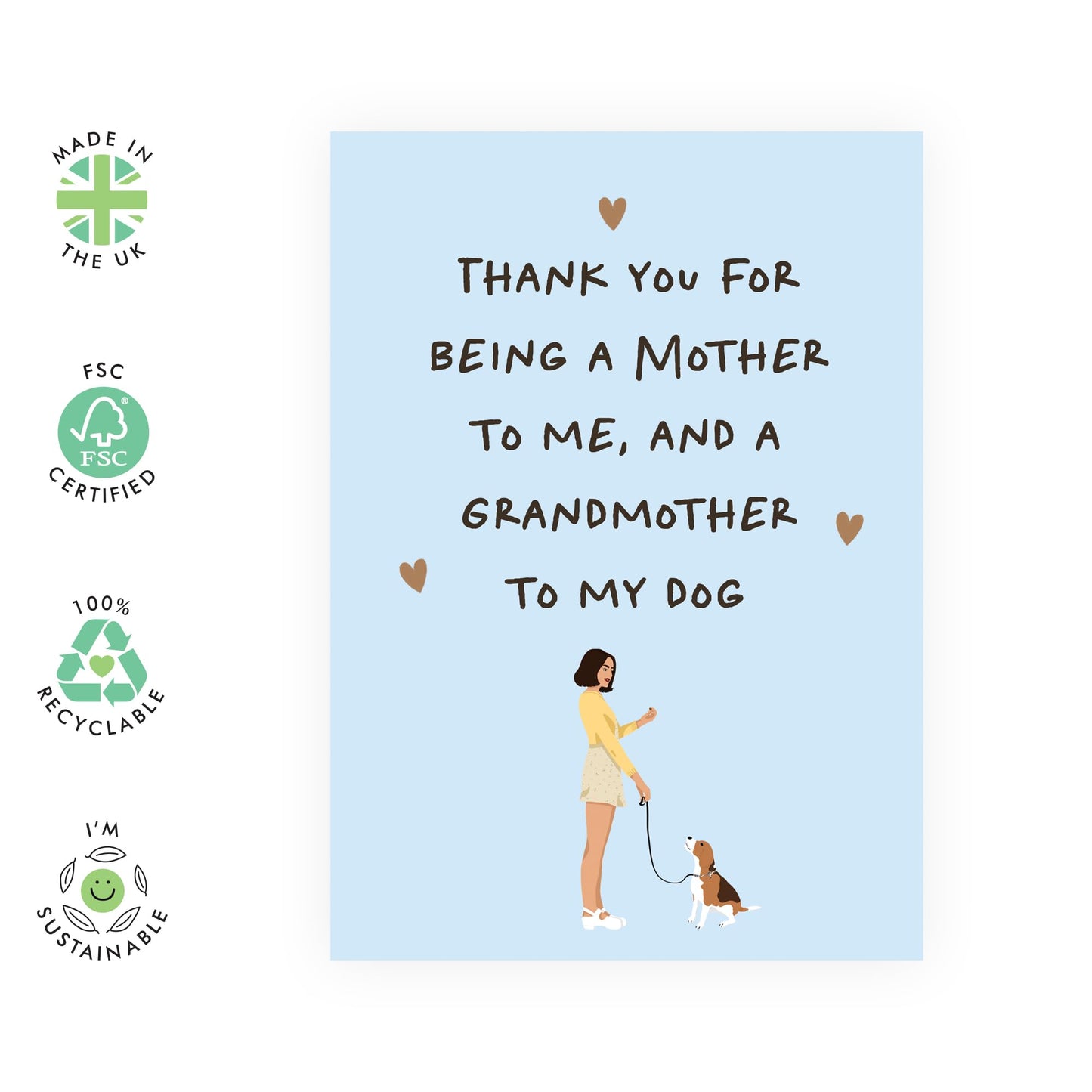 Mum Birthday Card For Her - Grandmother To My Dog 3 - Cheeky Greeting Cards For Grandmum Mother Mummy - Pet Owners - Greeting Cards For Fur Parents - Comes With Fun Stickers By Central 23