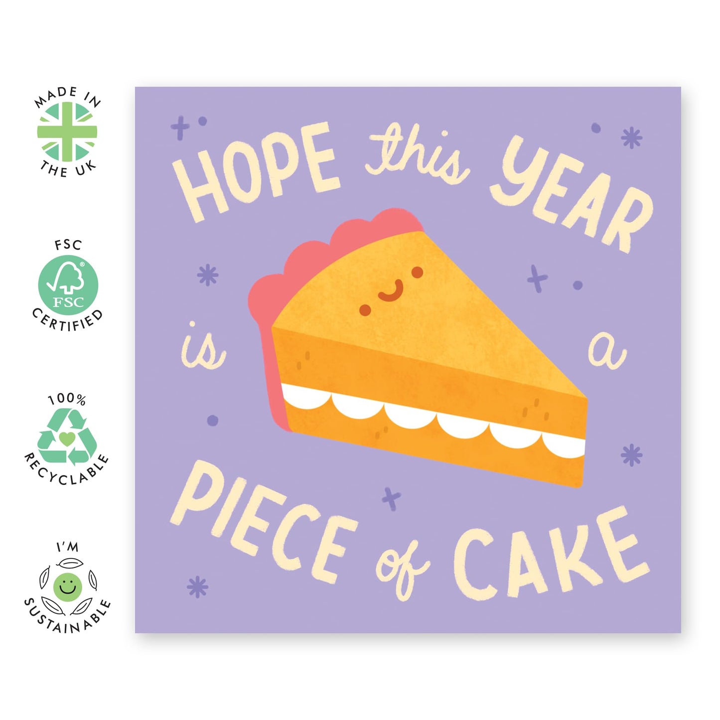 Happy Birthday Card For Him Her - Piece Of Cake - Sweet Birthday Cards For Men Women - Gifts For Mum Or Dad - Best Friend - From Friend Bff - Comes With Stickers By Central 23