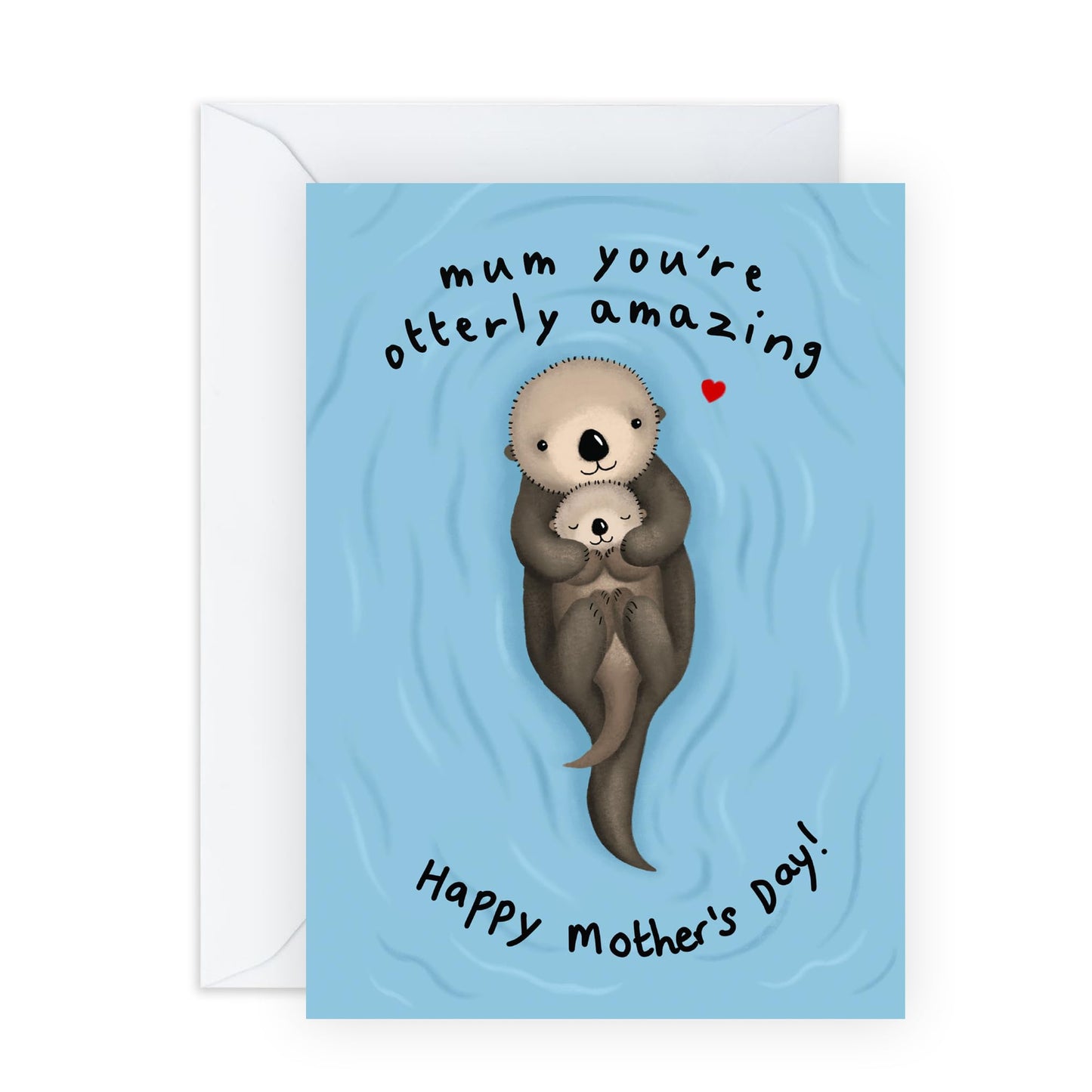 Cute Otter Mother’s Day Card – "Mum, You’re Otterly Amazing" – Adorable Greeting Card for Mum, Mummy, Mama, Ma, Mam, Her, She, Women, Ladies from Son or Daughter- Comes with Fun Stickers