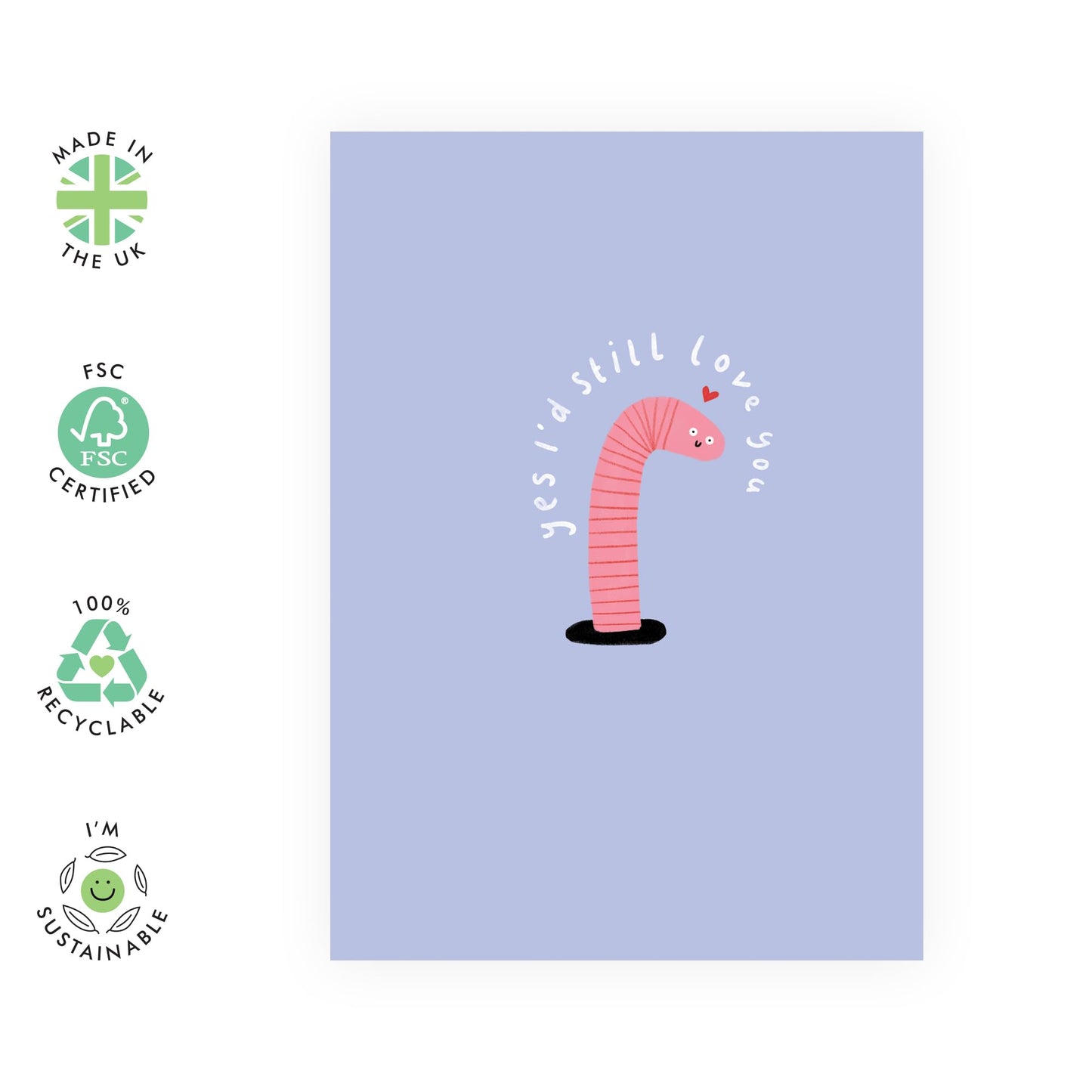 Worm Anniversary Card - 'Worm Love You' - Romantic Gifts for Wife, Husband, Girlfriend, Boyfriend, Him, Her, Partner, Married Couples, Spouse, Other Half - Valentines Day - Comes with Fun Stickers