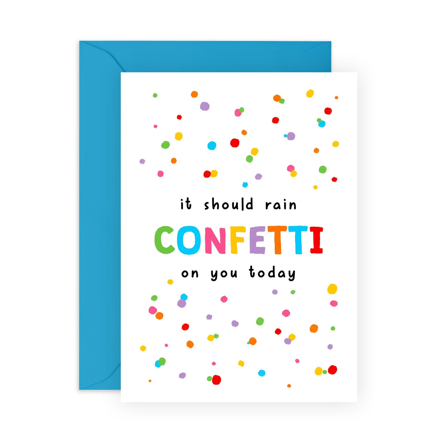 Funny Birthday Card For Men - It Should Rain Confetti On You Today - Cute Birthday Cards For Women - Gifts For Him Her - Friends Birthday Card - Comes With Stickers - By Central 23