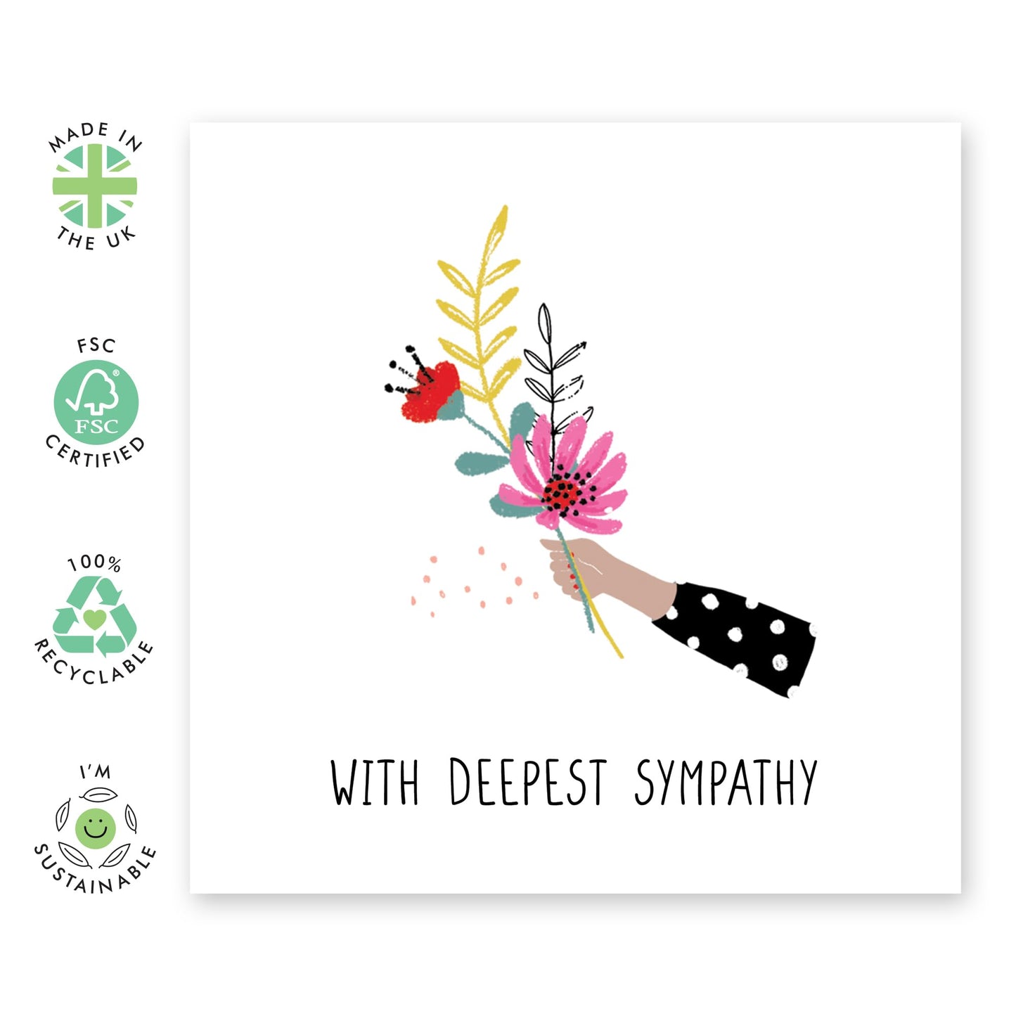 Sympathy Card - Deepest Sympathy - Memorial Gift For Loss Of Mum Dad Family Pet - Condolence, Funeral, Thinking Of You, Grief Cards - Comes With Stickers - By Central 23