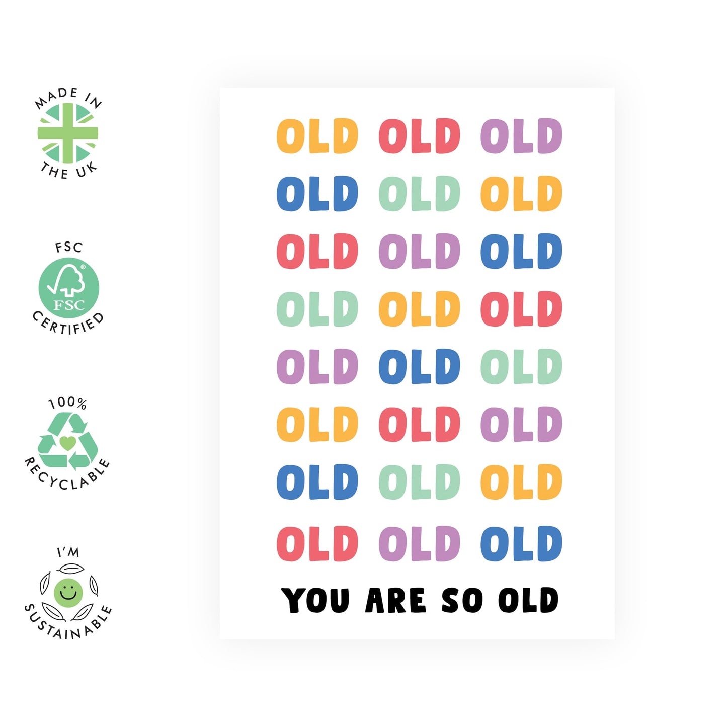 Birthday Cards For Him Her - You Are So Old - Humorous Gift From Friend - Funny Greeting Cards From Husband - Birthday Cards Wife Husband - Comes With Fun Stickers By Central 23