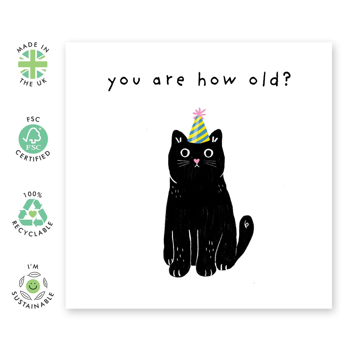 Funny Birthday Card - 'YOU ARE HOW OLD?' - Perfect for Celebrating Milestones with a Playful Nudge - Ideal for Friends Family BFFs Besties Colleague MUM Dad Sisters - Comes With Stickers By Central 23