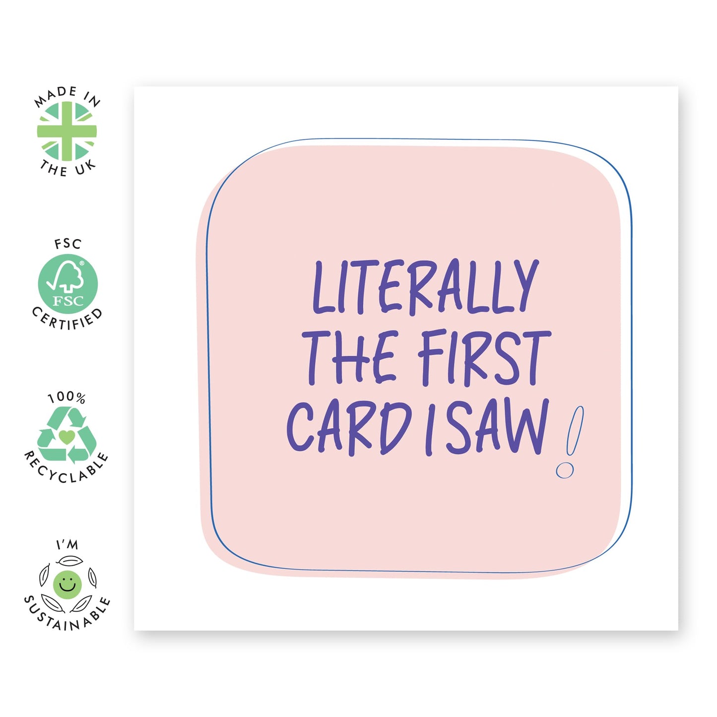 Personalised Greeting Card - 'First Card I Saw' - Gifts for Family, Friends, Coworkers, Buddies, BFFs, Girlfriend, Boyfriend - I First Remembered You - Comes with Fun Stickers