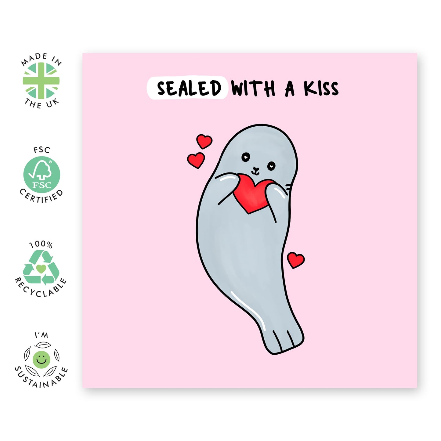 Romantic Anniversary Card For Wife Husband - SEALED With A Kiss - Cute Valentines Cards For Kids Girls Boy Him Her - Anniversary Card For Couple Husband Wife - Comes With Fun Stickers By Central 23