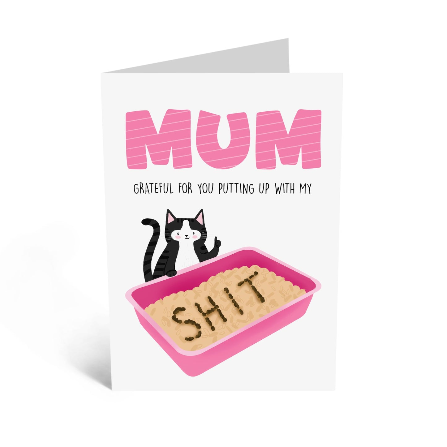 Hilarious Greeting Card for Fur Mums - PUTTING UP WITH MY SH*T - Funny Gifts for Cat Mummies, Mama, Mum, Lady, Sister, Friend - Mothers Day Joke - Comes With Fun Stickers