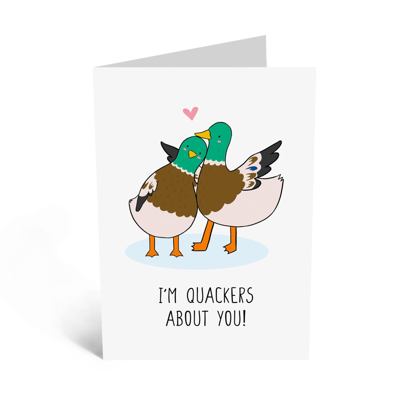Heartfelt Card - 'I'M QUACKERS ABOUT YOU' - For Boyfriend Girlfriend Husband Wife Partners - Perfect for Showing Your Love - Ideal for Anniversaries or Any Day - Comes with Stickers by Central 23